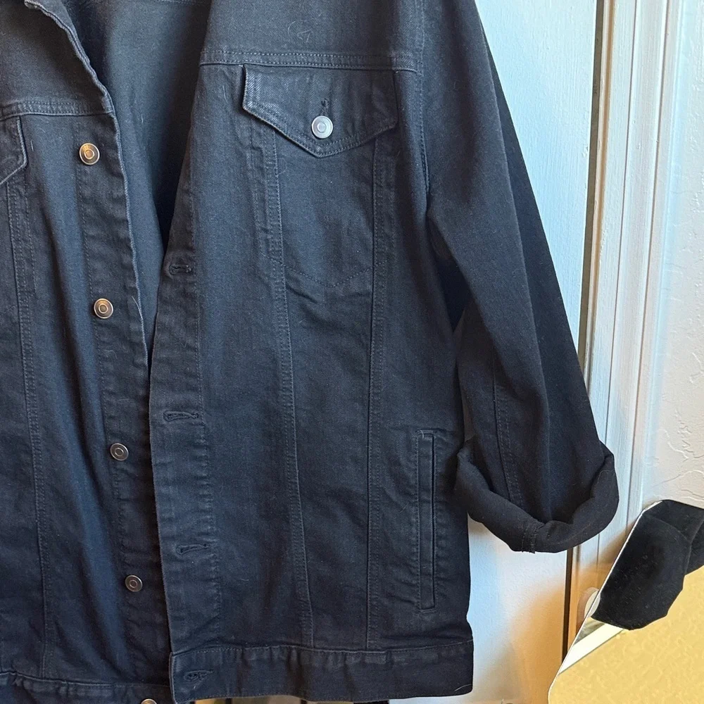 Customized George Black Denim Jacket with Bat Pins and sublime screen printing